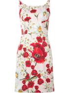 Dolce & Gabbana Daisy And Poppy Print Dress, Women's, Size: 42, Pink/purple, Silk/spandex/elastane
