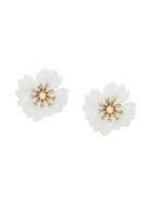 Ken Samudio Oversized Floral Earrings - White