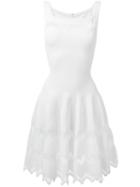 Alaïa Zig-zag Flared Dress, Women's, Size: 36, White, Viscose/polyester