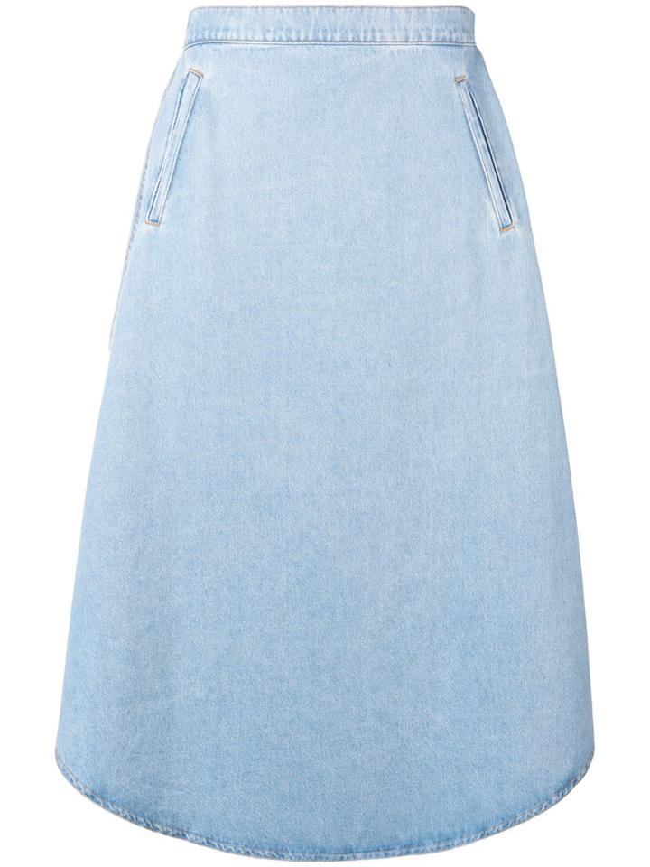 Mm6 Maison Margiela Oversized Denim Skirt - Blue