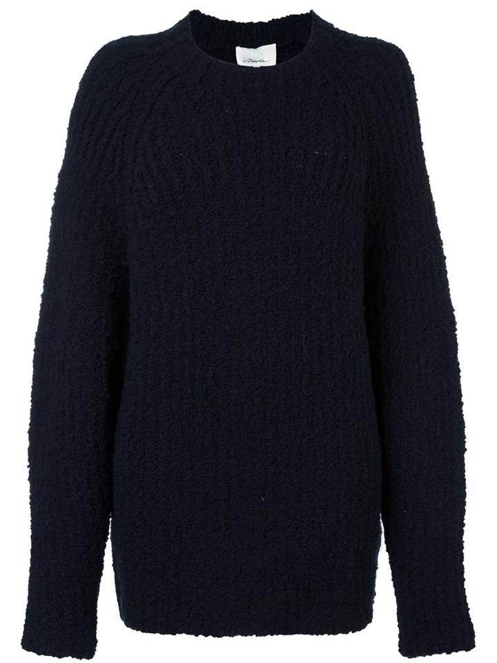 3.1 Phillip Lim Oversized Jumper, Women's, Size: Large, Blue, Wool/spandex/elastane/polyamide/acrylic
