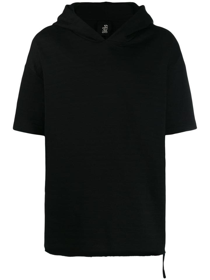 Thom Krom Short-sleeve Hooded Sweatshirt - Black