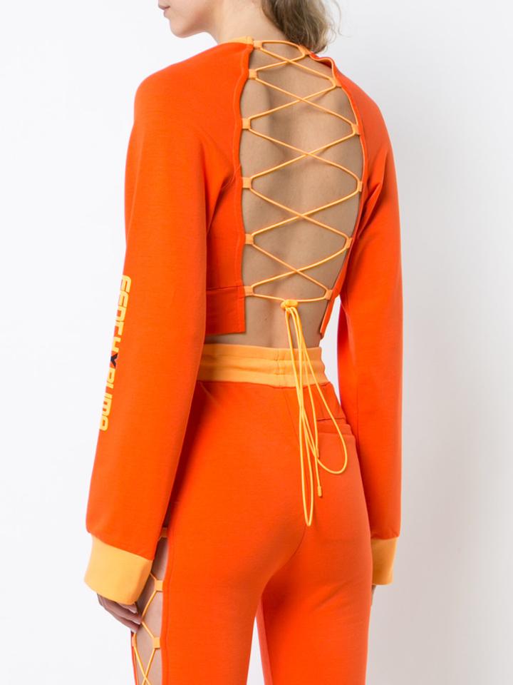 Fenty X Puma Laced Crop Sweatshirt - Yellow & Orange