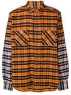 Sacai Two-tone Checked Shirt - Nude & Neutrals