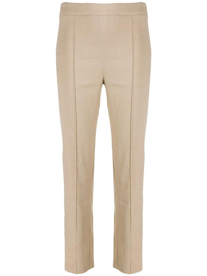 Hebe Studio High-waisted Smoking Pants - Neutrals