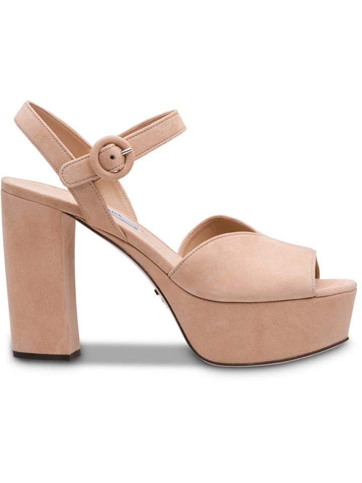 Prada High Platform Sandals - Nude & Neutrals