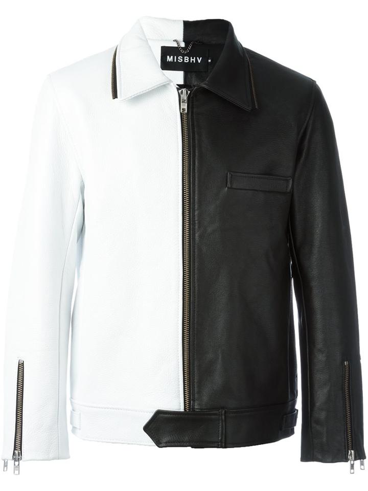 Misbhv 'sonic Youth' Colour Block Jacket, Men's, Size: Small, Black, Leather
