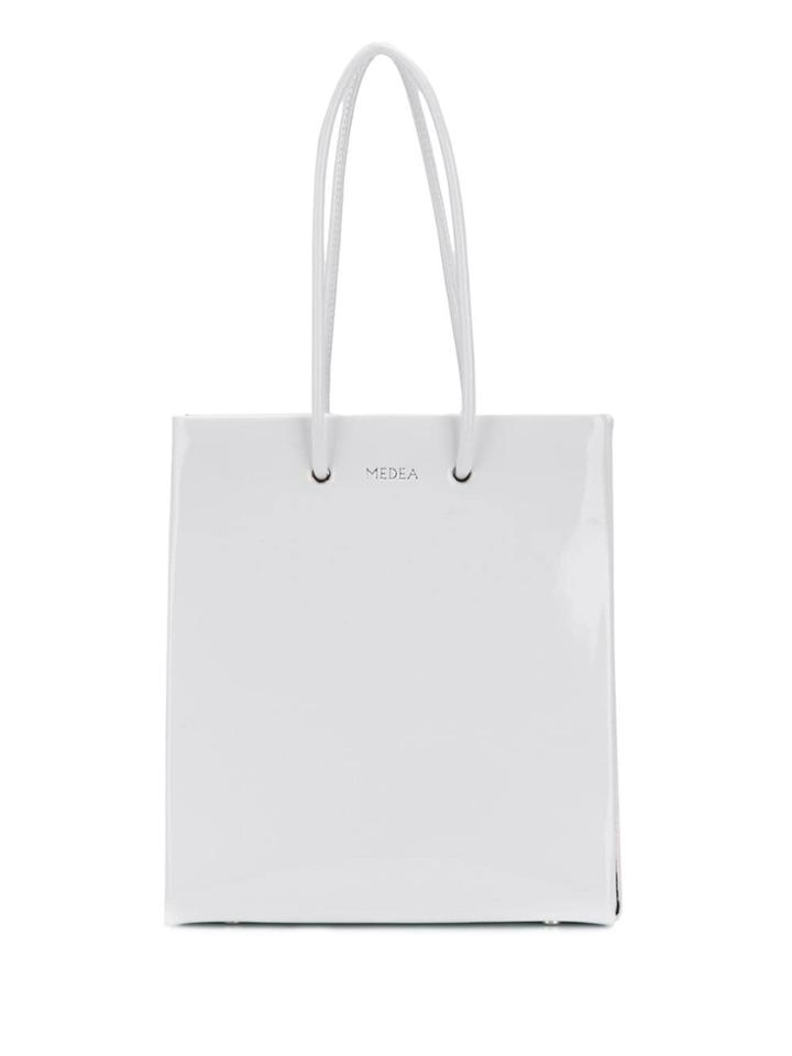 Medea Rectangular Shaped Tote - White