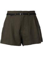 Guild Prime Belted Shorts, Women's, Size: 34, Green, Wool