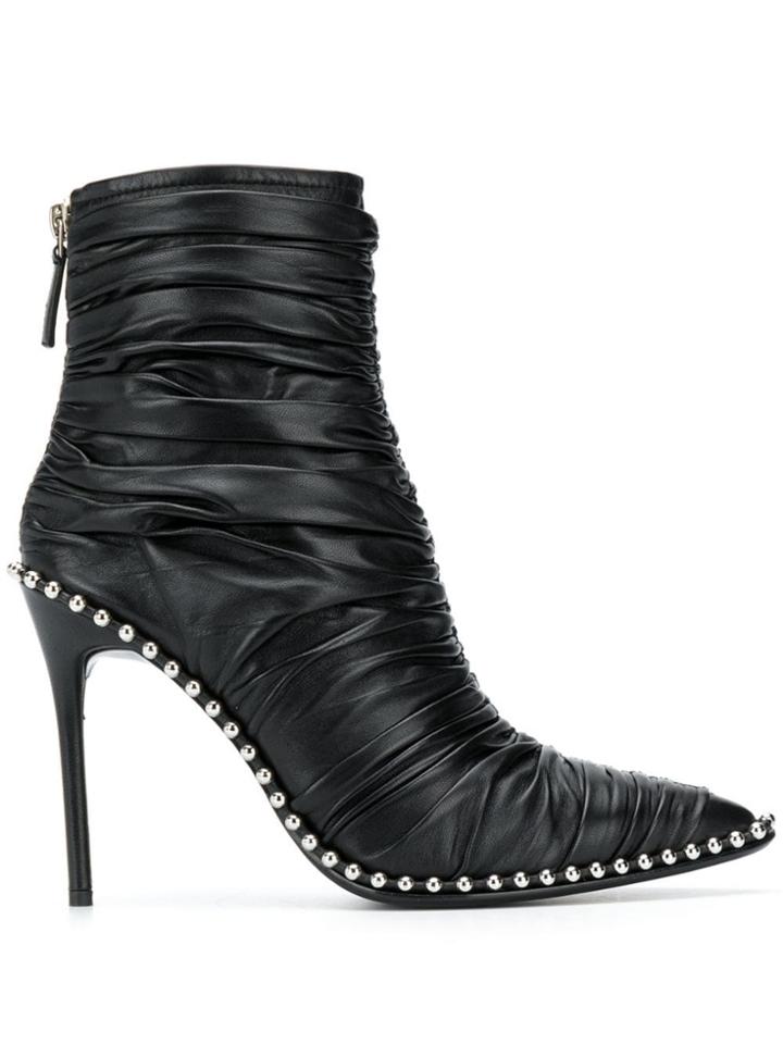 Alexander Wang Plissée Studded Boots - Black