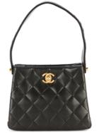 Chanel Vintage Cc Quilted Handbag - Black