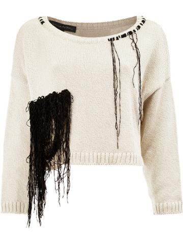 Miaoran Fringed Detail Jumper - White