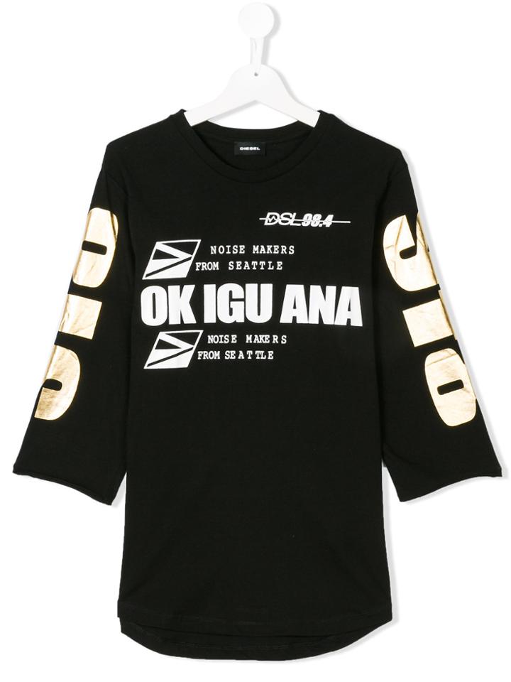 Diesel Kids Teen Long-sleeve T-shirt - Black