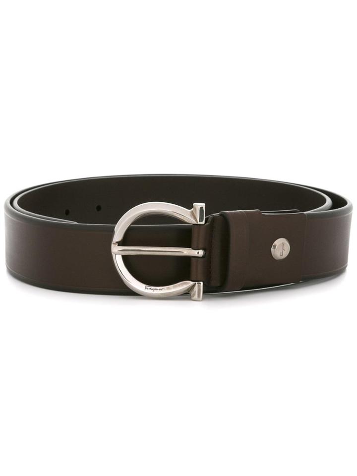 Salvatore Ferragamo Gancino Buckle Belt - Brown