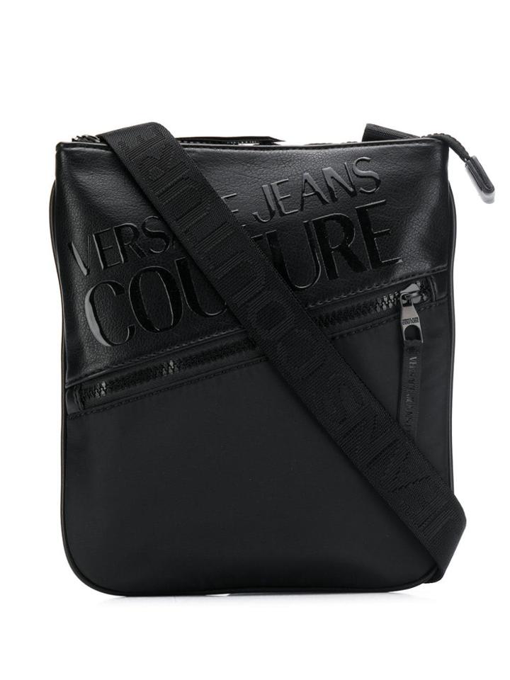 Versace Jeans Couture Logo Print Messenger Bag - Black