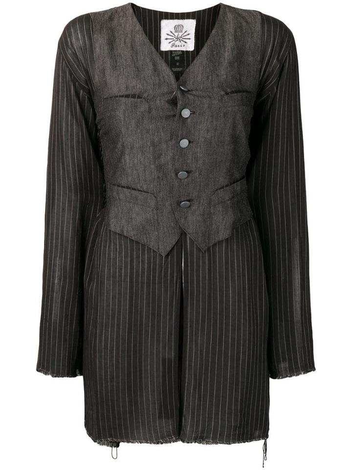 Jean Paul Gaultier Pre-owned 1990's Pinstriped Jacket - Black