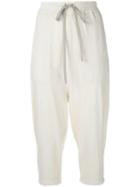 Rick Owens Drkshdw Drawstring Cropped Trousers - Neutrals
