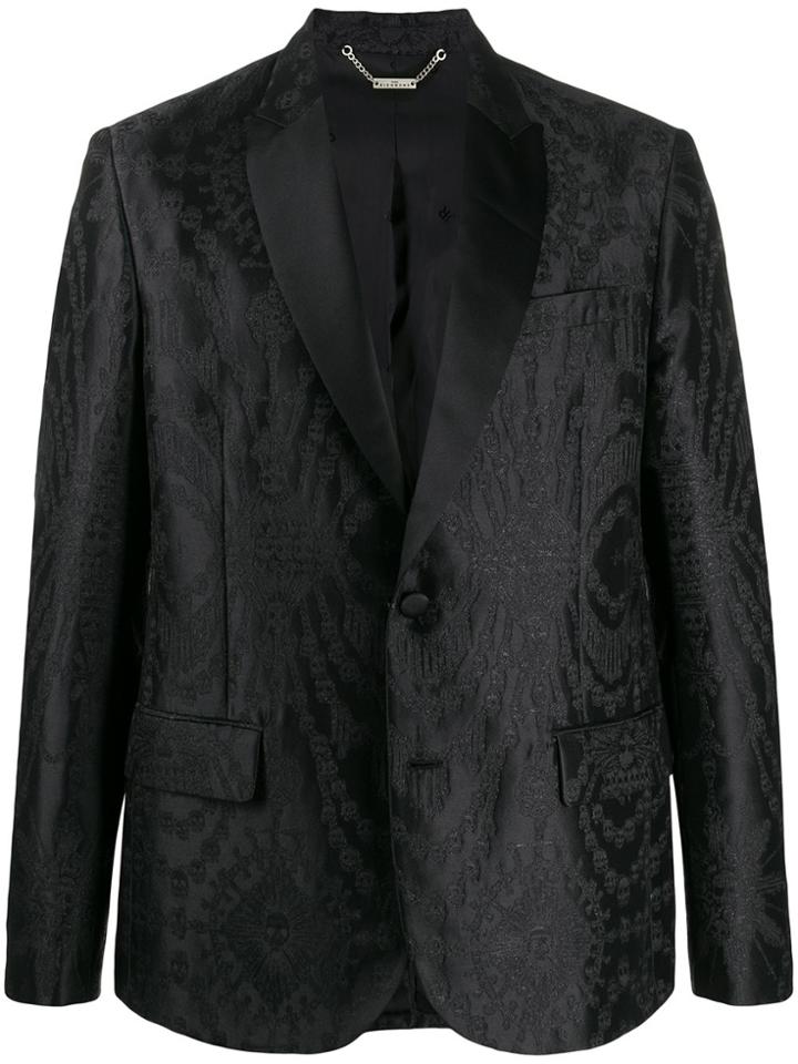 John Richmond Skull Jacquard Blazer - Black