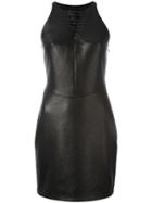 Alexander Wang Lattice Mini Dress, Women's, Size: 2, Black, Lamb Skin/polyester
