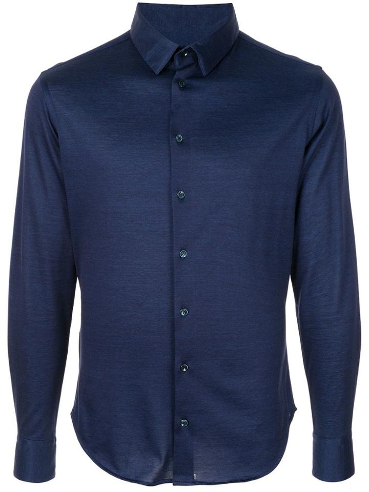 Giorgio Armani Basic Plain Shirt - Blue