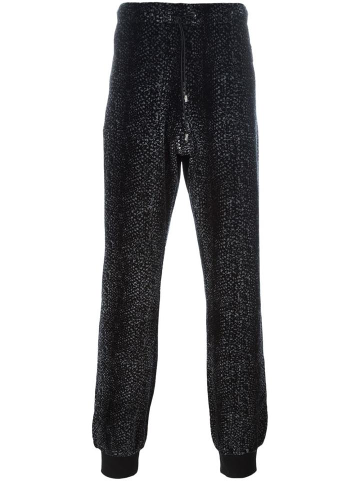 Versace Slim Fit Track Pants, Men's, Size: Large, Black, Cotton/nylon/lamb Skin