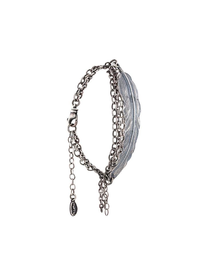 M. Cohen Leaf Plate Bracelet - Grey