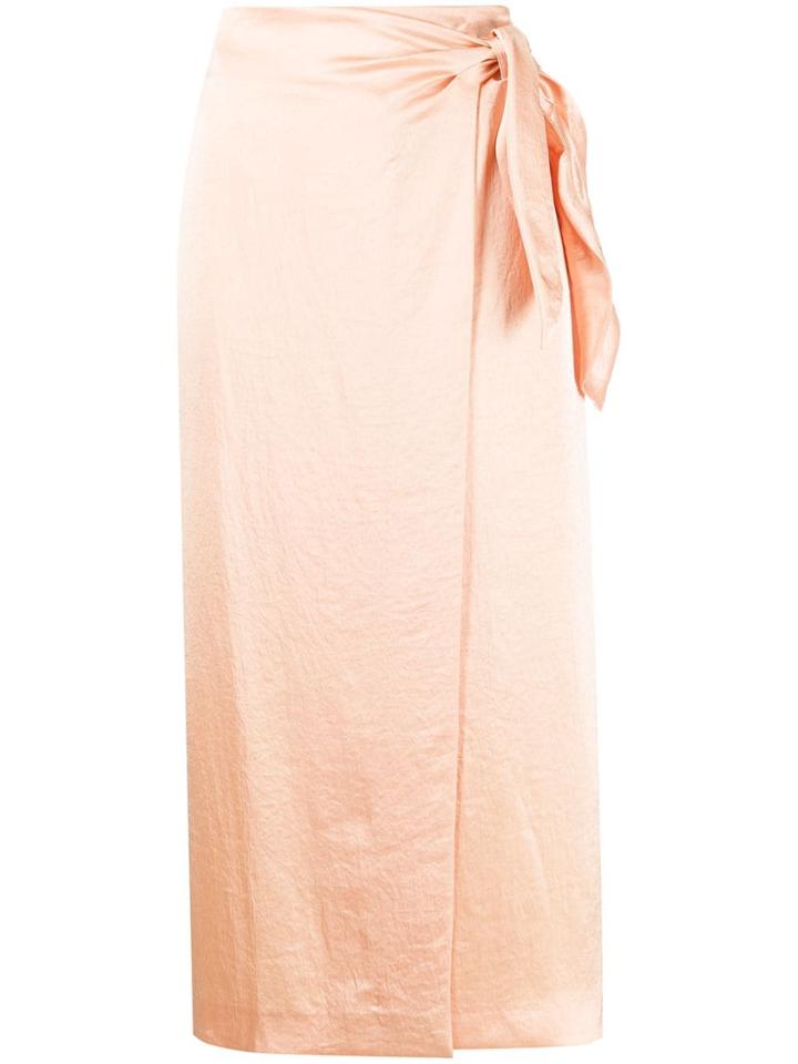 Nanushka Tie Fastened Wrap Skirt - Neutrals