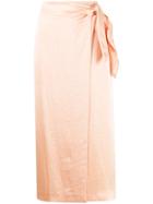 Nanushka Tie Fastened Wrap Skirt - Neutrals
