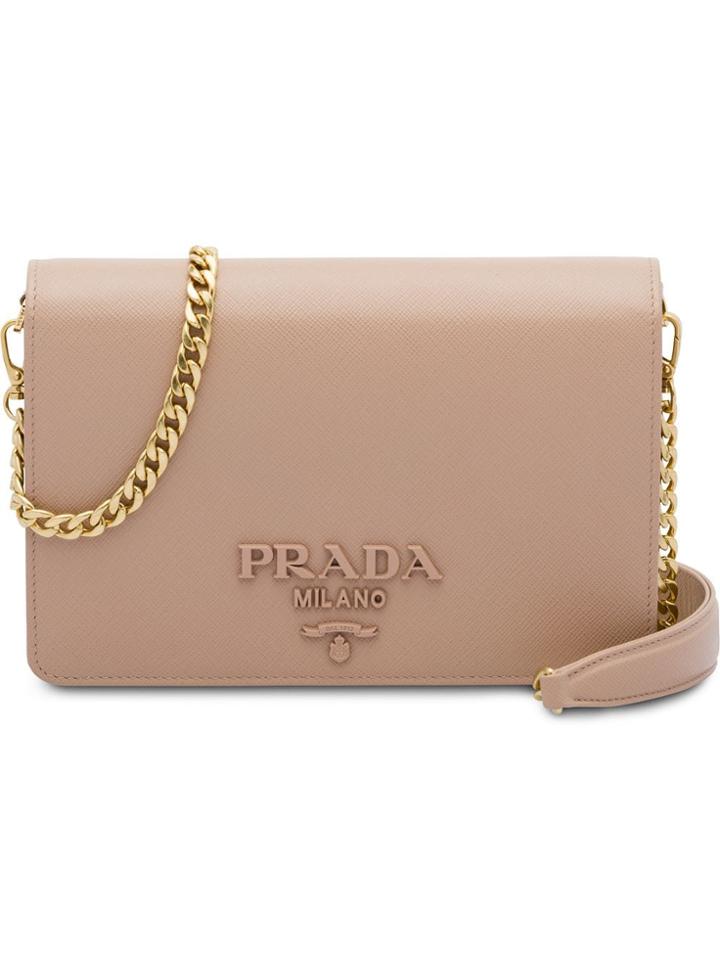 Prada Logo Shoulder Bag - Pink