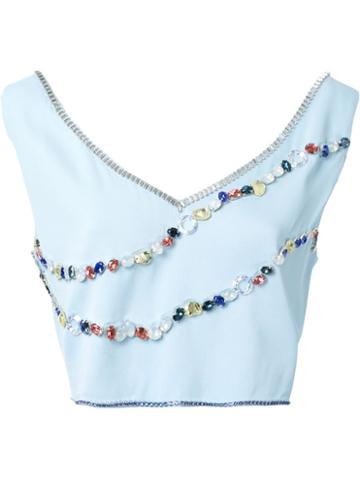Alexander Lewis 'nessa Kalice' Tank Top, Women's, Size: 6, Blue, Spandex/elastane/viscose