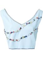 Alexander Lewis 'nessa Kalice' Tank Top, Women's, Size: 6, Blue, Spandex/elastane/viscose