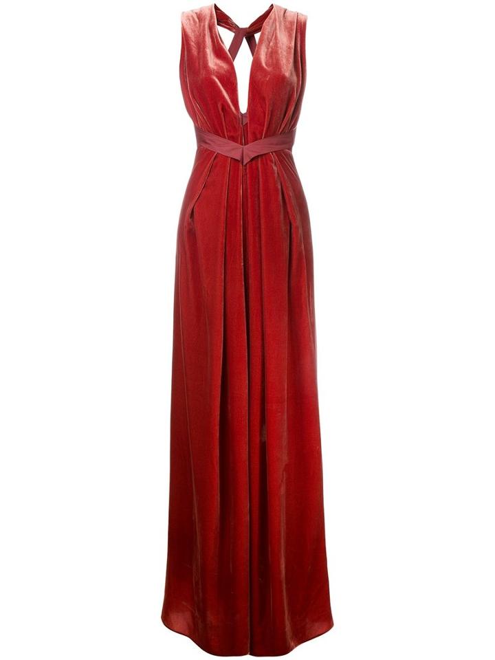 Bianca Spender Voyager Gown, Women's, Size: 8, Red, Silk/cellulose