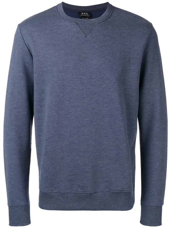 A.p.c. 70 Marl Sweatshirt, Men's, Size: Xl, Blue, Cotton/polyester/viscose/acrylic