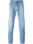 Palm Angels Side Stripe Jeans, Men's, Size: 32, Blue, Cotton/spandex/elastane/polyester