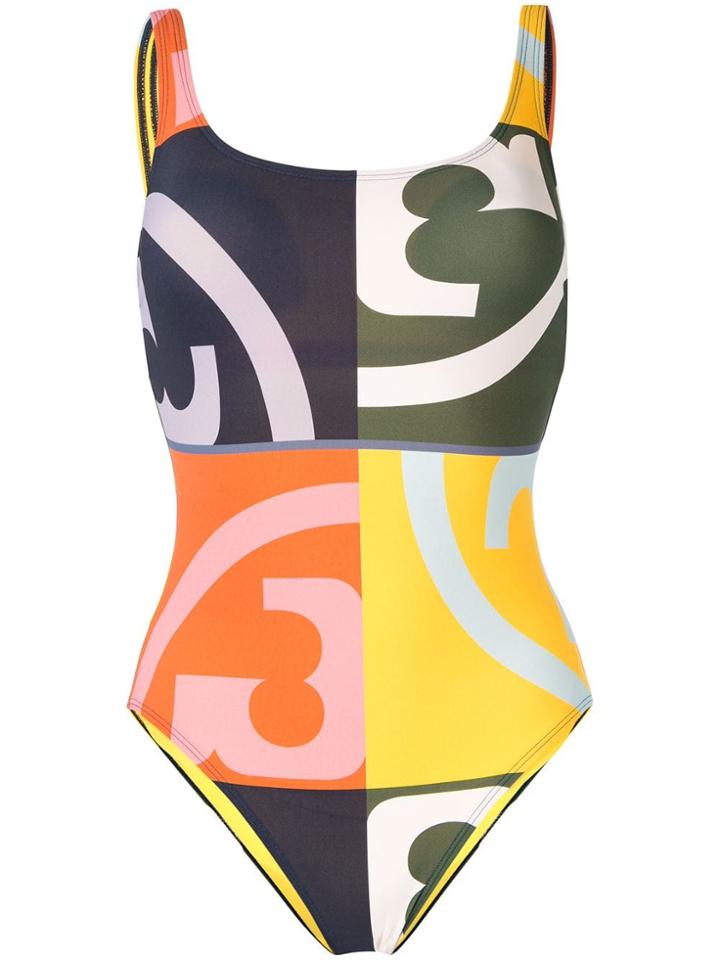 Tory Burch Broken Logo Swimsuit - Multicolour