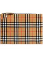 Burberry Coated Vintage Check Pouch - Brown