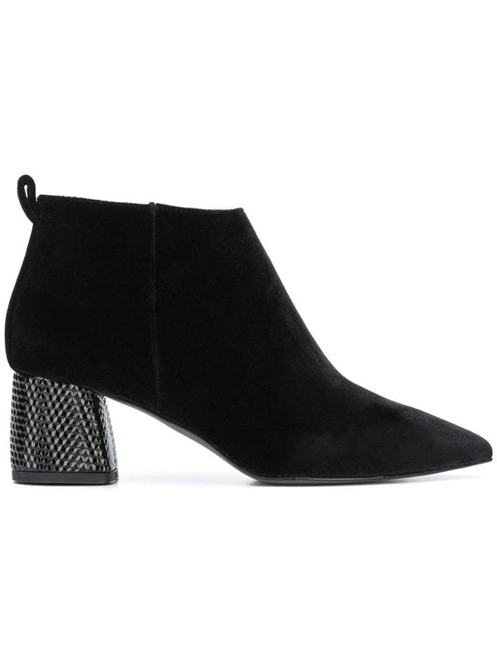 Pollini Embellished Chunky Heel Boots - Black