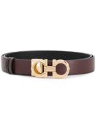 Salvatore Ferragamo Gold Buckle Belt - Red