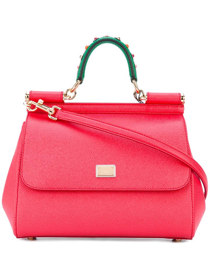 Dolce & Gabbana - Small Sicily Tote - Women - Leather/metal (other) - One Size, Red, Leather/metal (other)