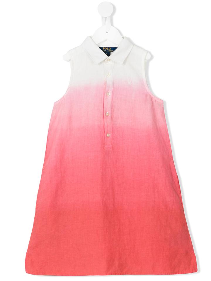 Ralph Lauren Kids - Degradé Buttoned Dress - Kids - Linen/flax - 4 Yrs, Pink/purple