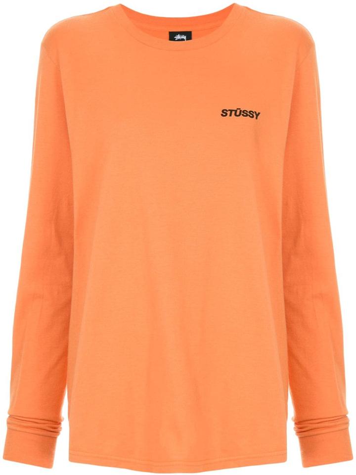 Stussy Logo Print Top - Pink