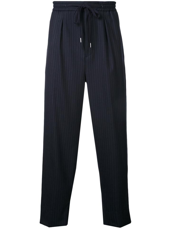 Monkey Time Elastic Waistband Trousers, Men's, Size: Large, Blue, Polyester/wool