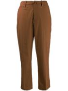 Closed Cropped Trousers - Brown