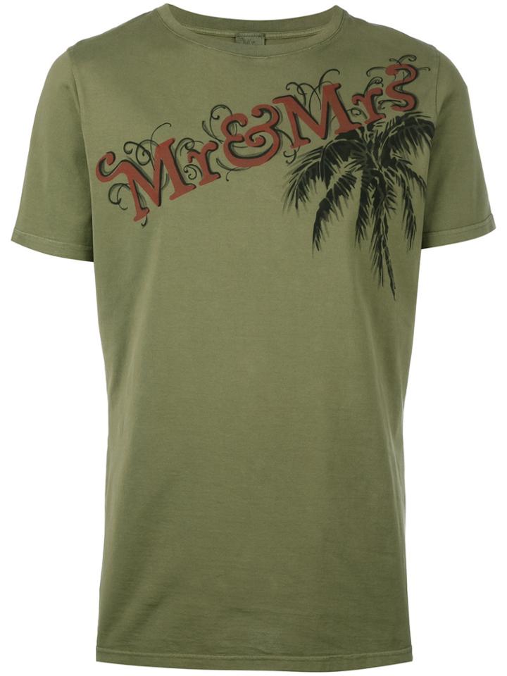 Mr & Mrs Italy Logo Print T-shirt - Green