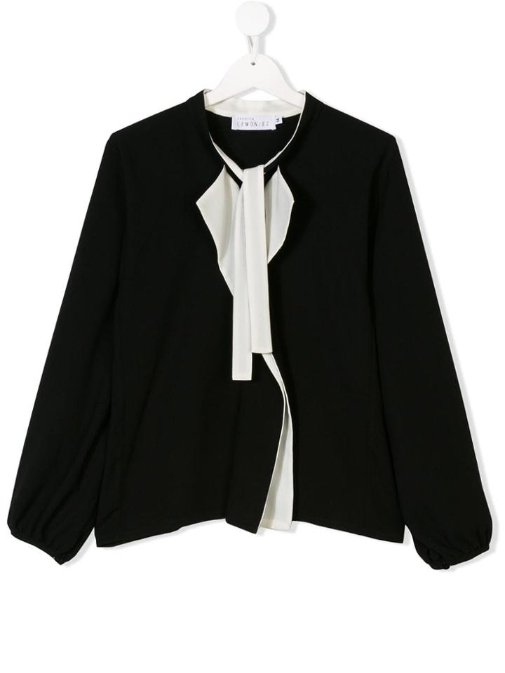 Señorita Lemoniez Teen Two Tone Blouse - Black