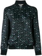Hache Floral Bomber Jacket, Women's, Size: 40, Black, Cotton/polyester/spandex/elastane/viscose