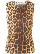 Moschino Leopard Print Knitted Top - Brown