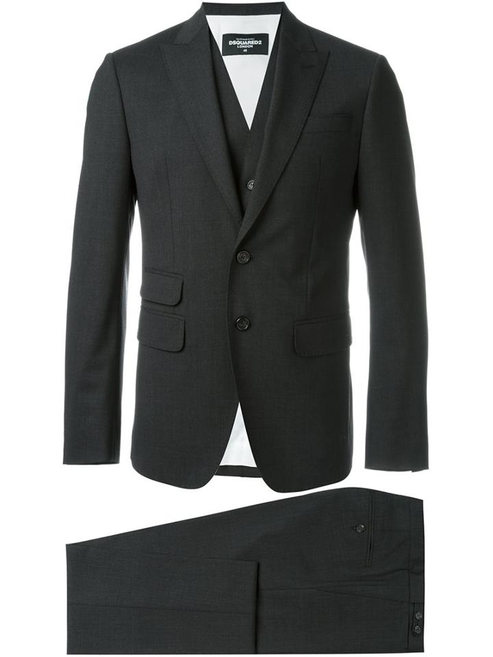 Dsquared2 Classic Three-piece Suit, Men's, Size: 52, Grey, Cotton