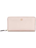 Tory Burch Robinson Metallic Zip Continental Wallet - Pink & Purple