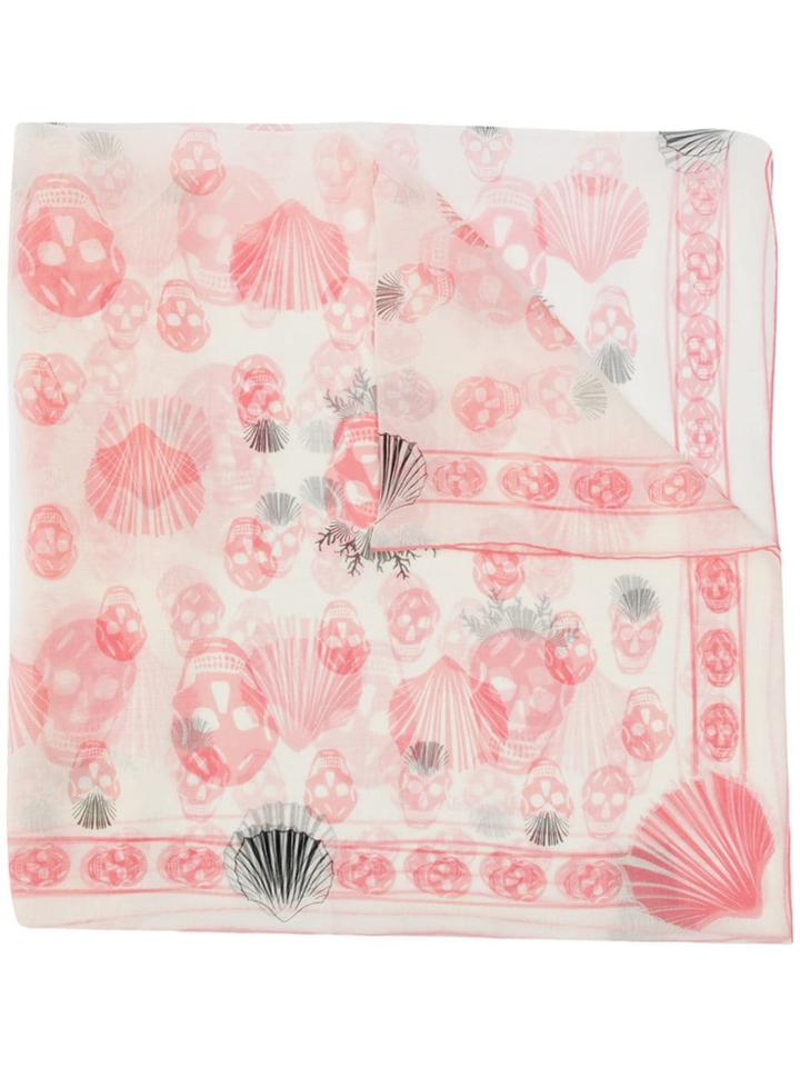 Alexander Mcqueen Printed Scarf - Pink